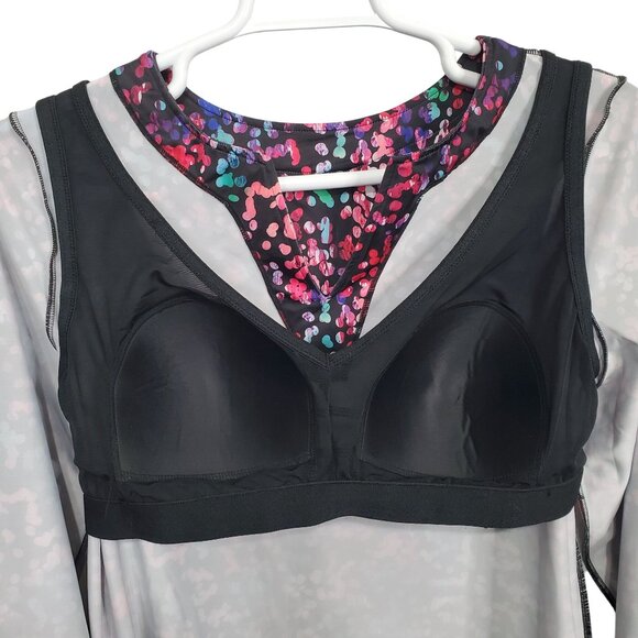 Swim365 NWT Women Plus Sz 18 Swim Tee Built In Bra Side Ruched Split Neck UPF50 - Picture 12 of 14